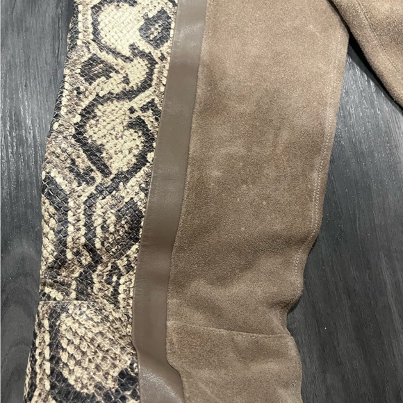 Snakeskin Patterned Tan Women's Boots - Picture 2 of 3